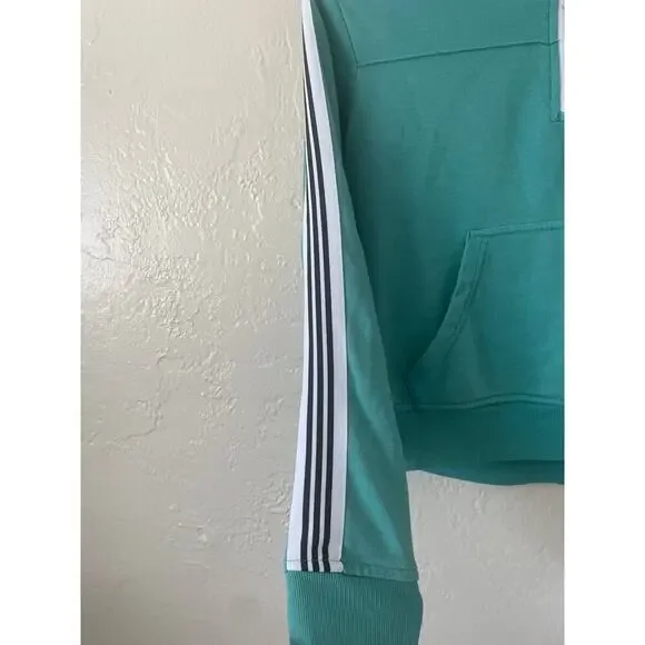 ADIDAS WOMEN'S CHANGEOVER 1/2 ZIP PULLLOVER SWEATER Green Blokecore Athletisure - Picture 6 of 11